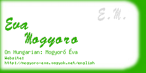 eva mogyoro business card
